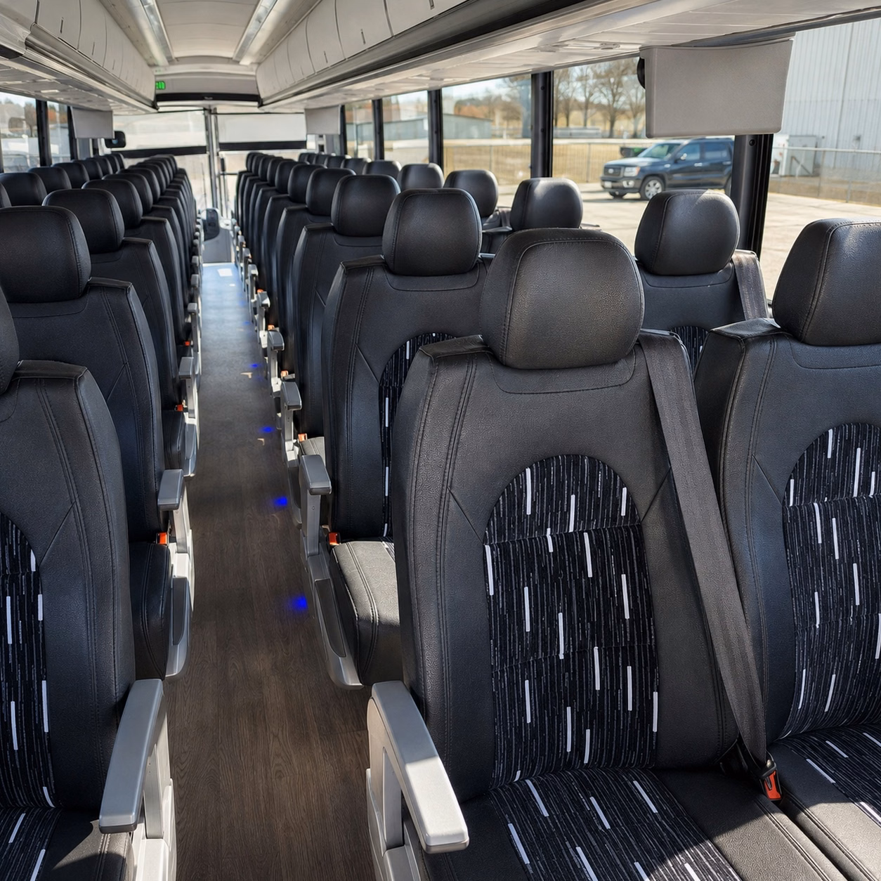 56 passenger charter bus interior